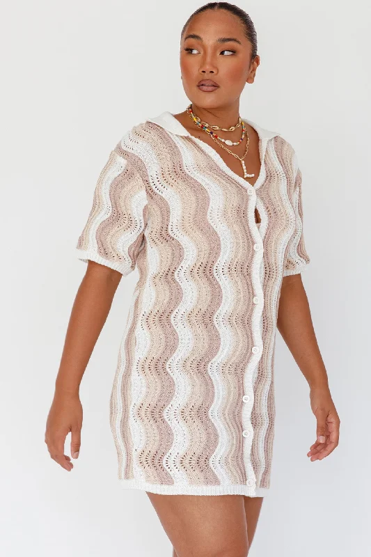 Limited-Time Offer Glennon Crochet Shirt Dress Beige Statement Piece