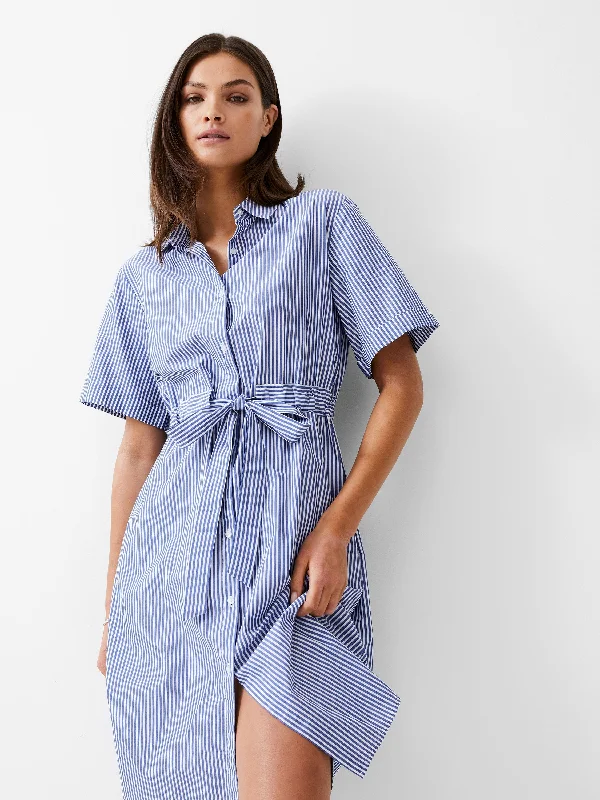 Final Sale Stripe Poplin Shirt Dress Summer Fashion