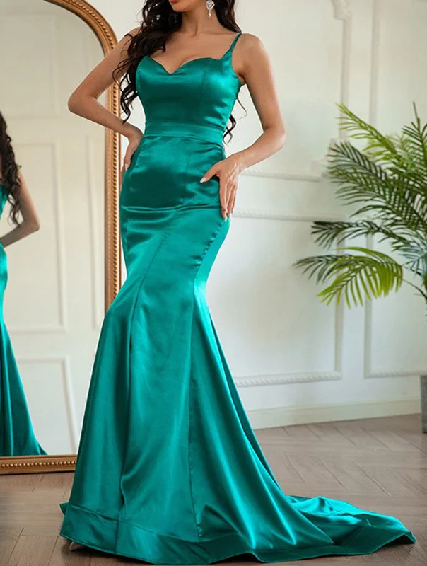 Laid-Back Fashion Offers Women Mermaid Prom Dress Long Satin Evening Gowns Fashion Party Dress YPD843 Classic Charm