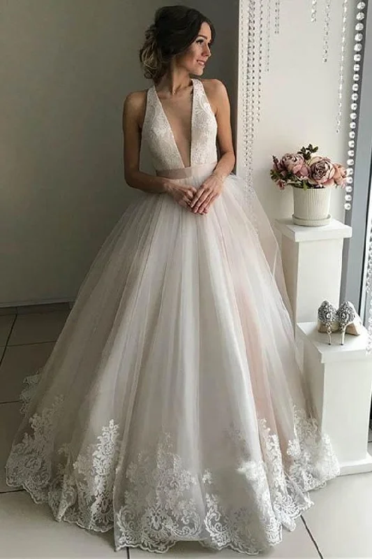 Summer Deals Gorgeous V-Neck Sleeveless Tulle Prom Dresses   cg18528 Elevated Style