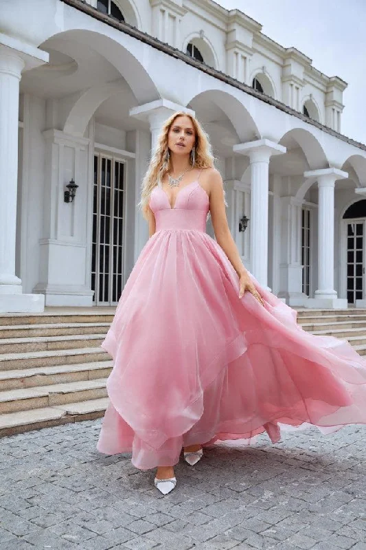 Stylish Statements Ladies Organza V Neck Corset Puffy Floor Length Bridesmaid Evening Dress Beach Wedding Evening Dress 28100 Bold Patterns