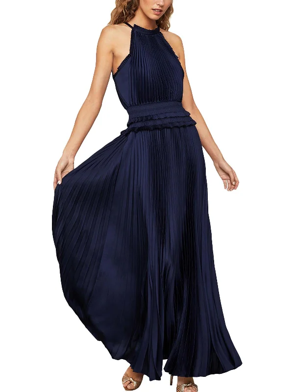 Embrace New Fashion Womens Satin High Neck Evening Dress Final Clearance