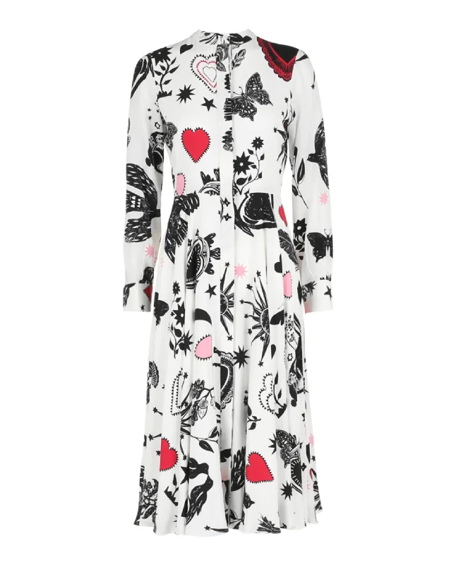 Snag Fabulous Fashion Bargains Printed Shirt Dress Romantic Date - Night Ensemble