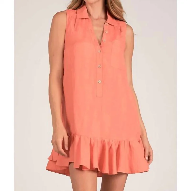 Inspired By You, Designed For You Sleeveless Dress In Coral Feminine Flow