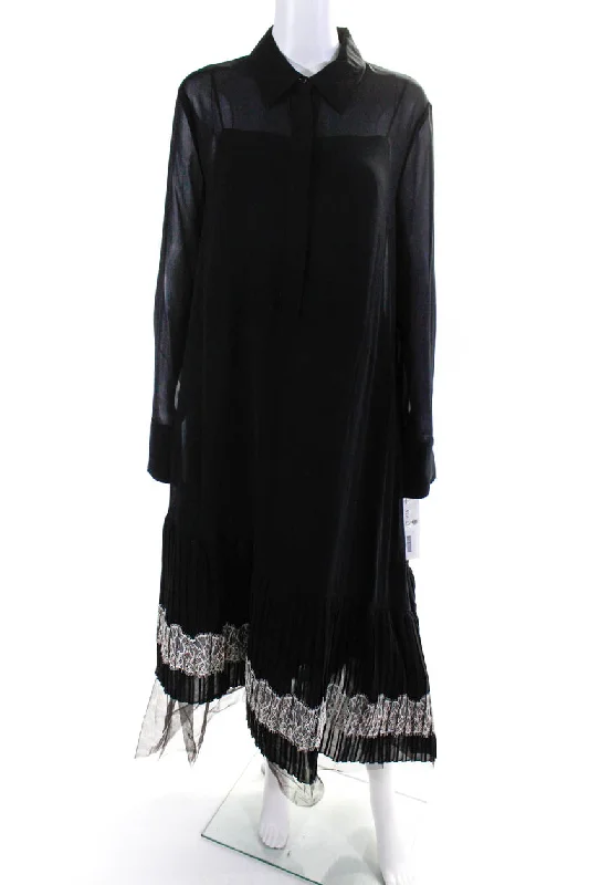 Clearance Sale, All Cheap Adeam Womens Pleated Lace Shirt Dress Black Effortless Comfort