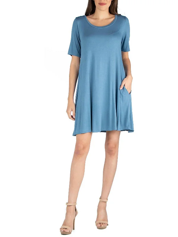 Huge Discounts This Week Plus Womens Wideneck Midi T-Shirt Dress Romantic Detailing