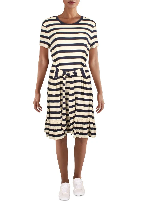 Limited-Time Offer Womens Striped Mini T-Shirt Dress Graceful Movement