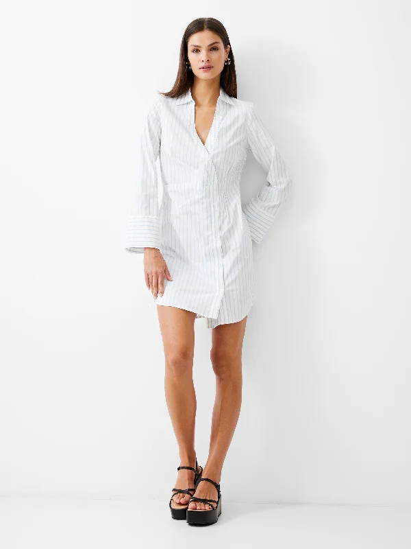 Seize Bargains Isabelle Striped Poplin Shirt Dress Cottagecore Rustic Charm Style