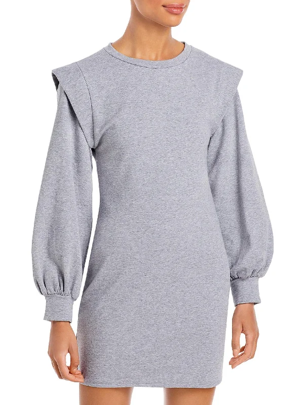 Chic And Edgy Womens Crew Neck Long Sleeves Sweatshirt Dress Graceful Movement