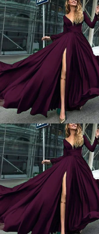 Best-Sellers A line long sleeve fashion Prom Dresses   cg16493 Alluring Design