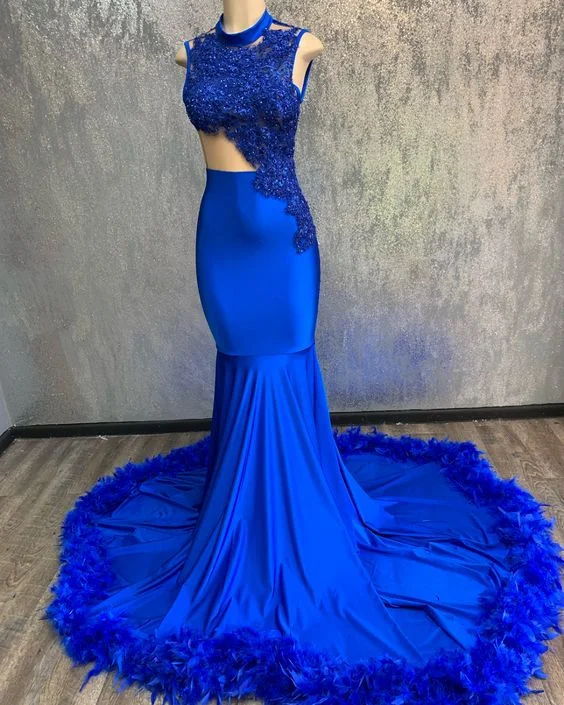 Best Deals Of The Season Sheath Royal Blue Mermaid Sleeveless Long Prom Dresses    cg13868 Bold Patterns