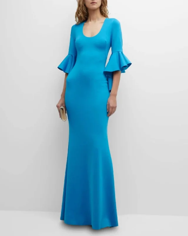 Stylish Looks Cambria Gown In Cerulean Blue Chic Urban Fashion Look