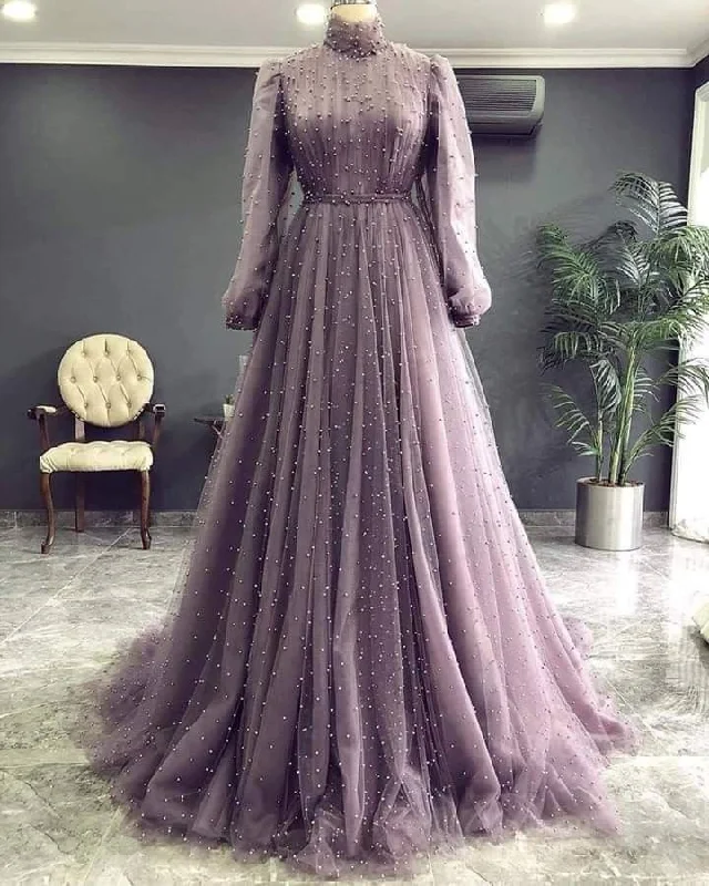 Chic And Trendy 2021 A-Line Long Sleeves LongProm Dresses   cg20654 Effortless Comfort