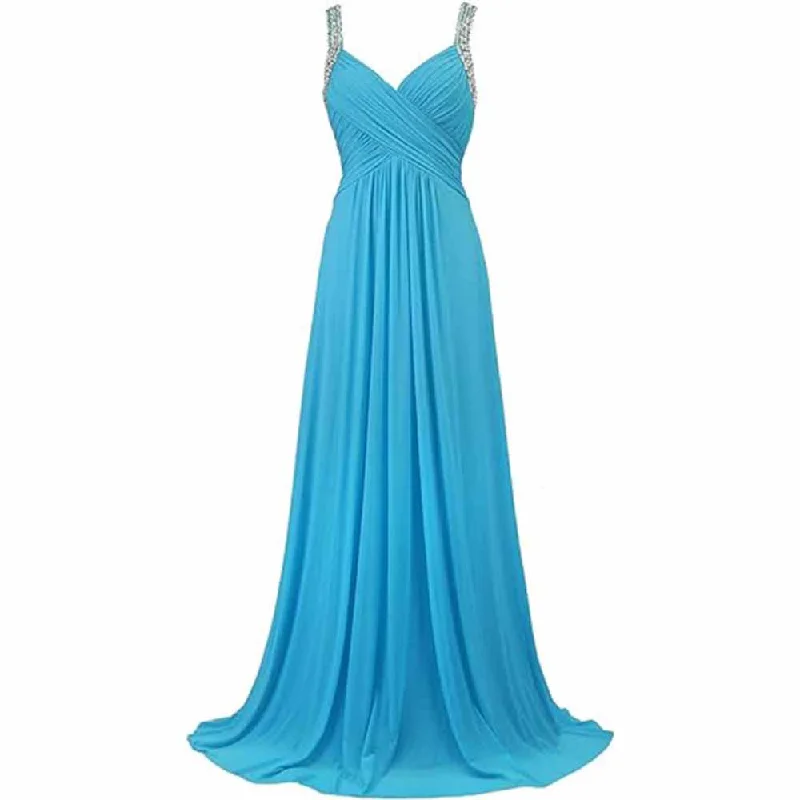 Additional Time-Limited Offers Beaded Prom Dress Long Chiffon Bridesmaid Dresses Casual Chic