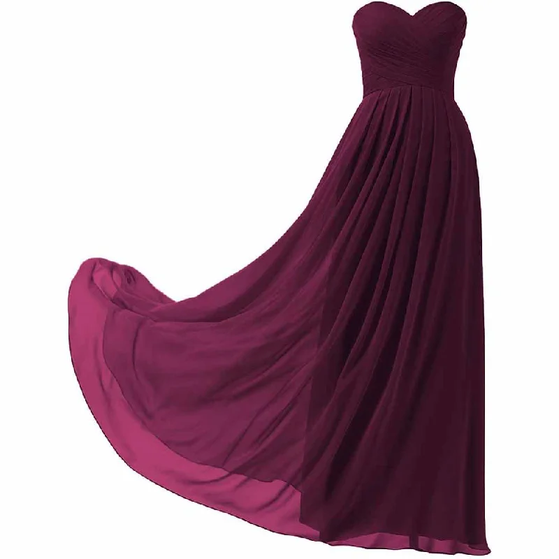 Embrace New Fashion Chiffon Bridesmaid Dresses Long Strapless Ball Gown Wedding Guest Dress A-Line Formal Evening Dress Contemporary Chic