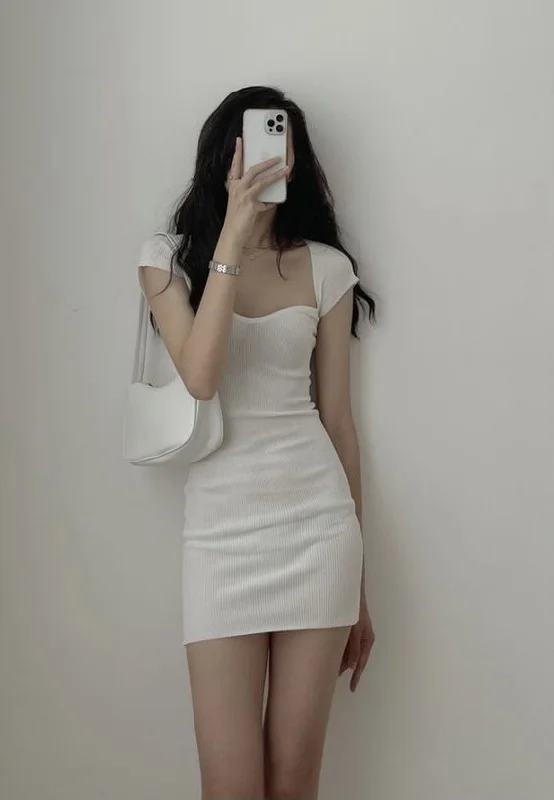 Holiday Attire Sale White Bodycon Dress Summer Dress, Sexy White Homecoming Dress Y1467 Effortless Comfort