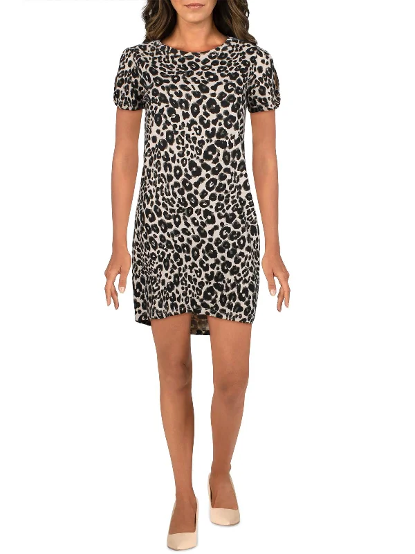 Edgy Fashion Deals So Twisted Womens Animal Print Cut-Out T-Shirt Dress Chic Sophistication