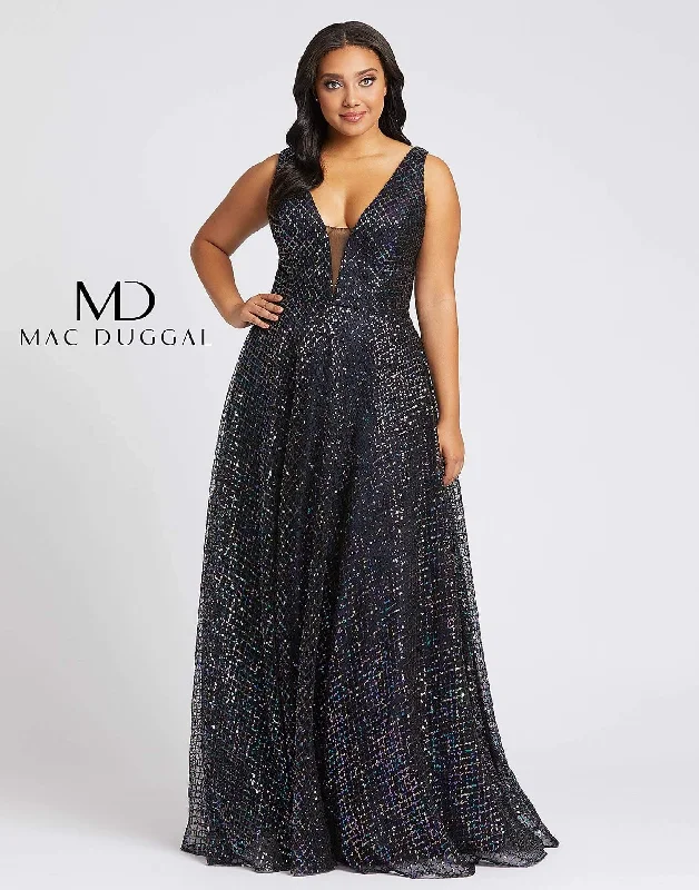 Premium Fashion Mac Duggal 77717 Fabulouss Plus Size Prom Long Dress Feminine Grace