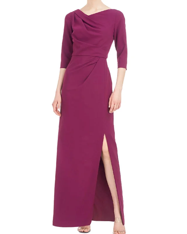 Elegant Style Margerite Column Gown In Boysenberry Chic Allure