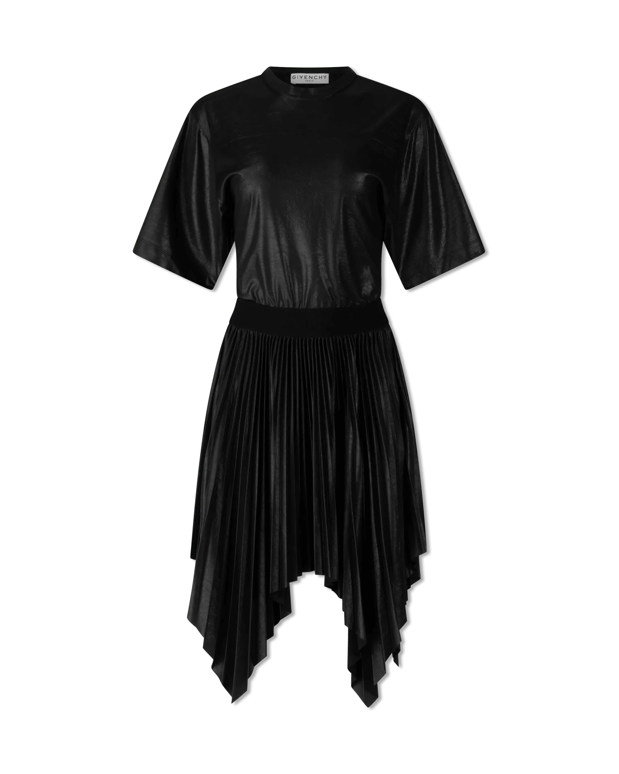 Discover Now Pleated Lacquer T-Shirt Dress Statement Piece