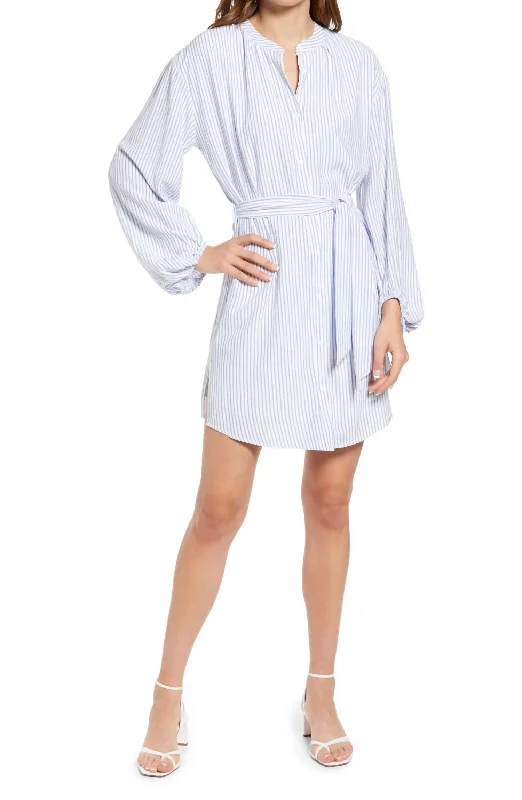 Urban Fashion Natalie Shirt Dress In Light Blue Flash Sale