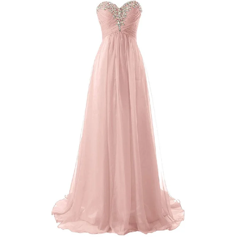 Best Sellers Sweetheart Bridesmaid Dresses Long Prom Chiffon Formal Evening Gowns Tropical Island - Inspired Attire