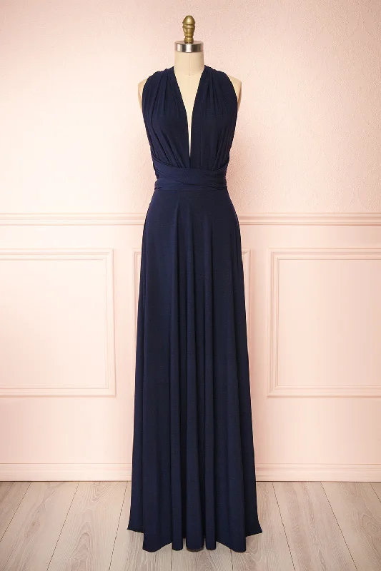 Stupidly Low Prices Violaine Navy | Convertible Maxi Dress Casual Elegance