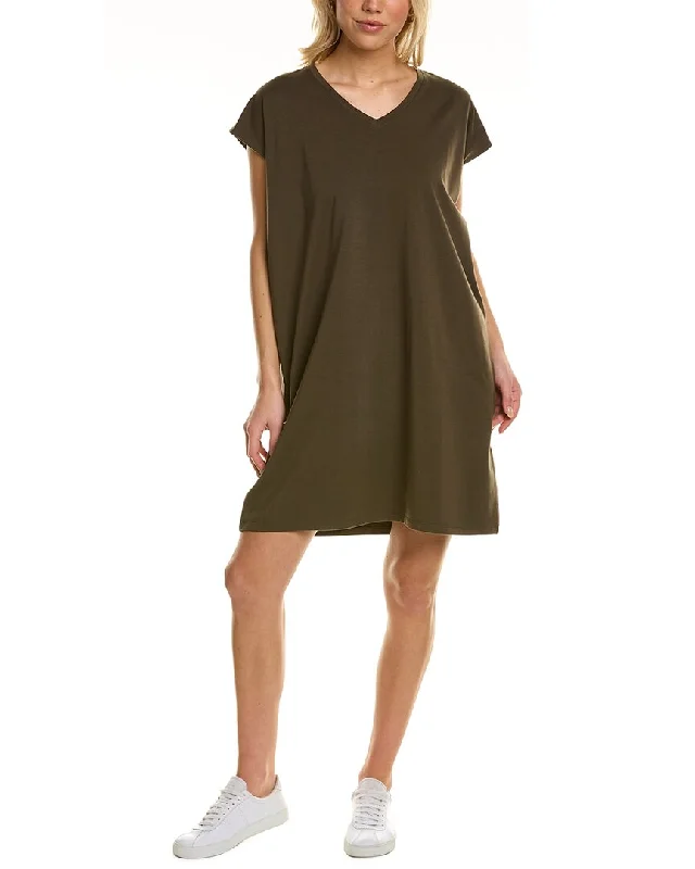 Trendy Looks On Sale EILEEN FISHER V-Neck T-Shirt Dress Floral Style