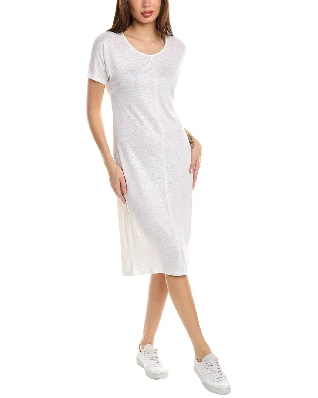 Classy Style Discounts Majestic Filatures Linen-Blend T-Shirt Dress Refined Simplicity