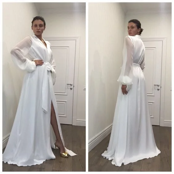 Holiday Glam Long Sleeves White Prom Dress ， Sexy Prom Dress  cg6228 Subtle Sophistication