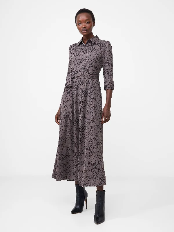 Sustainable Fashion Extravaganza Abstract Midi Shirt Dress Casual Chic