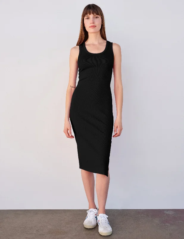 Essentials On Sale Sundry Bodycon Dress with Snaps in Black Casual Chic