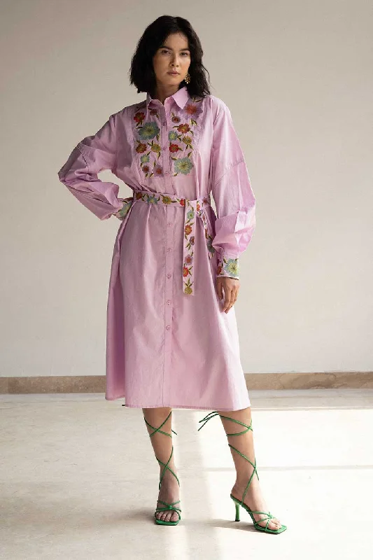 Break Fashion Norms Bouquet Shirt Dress Elegant Ensemble