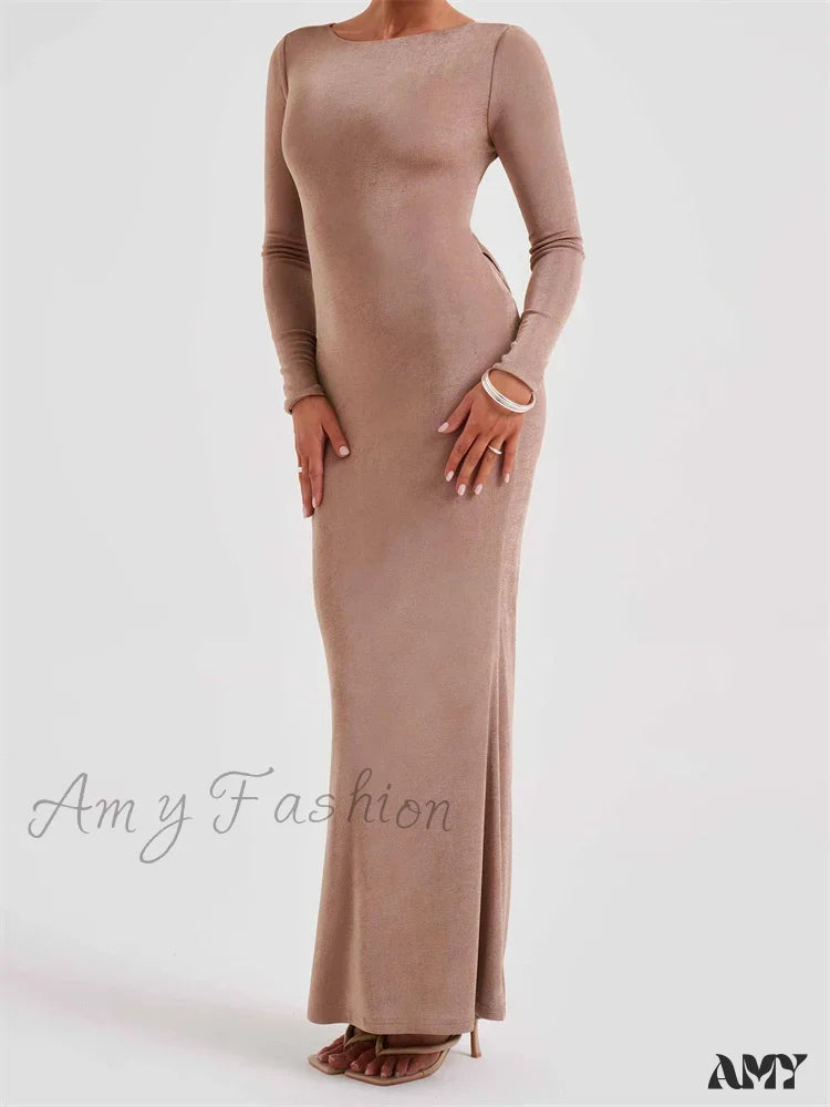 Elegant Style Amy Fashion - Elegant Women Party  Backless Criss-cross Tie-up Bodycon Formal Club  Sleeve Solid Female Vestido Luxury Style