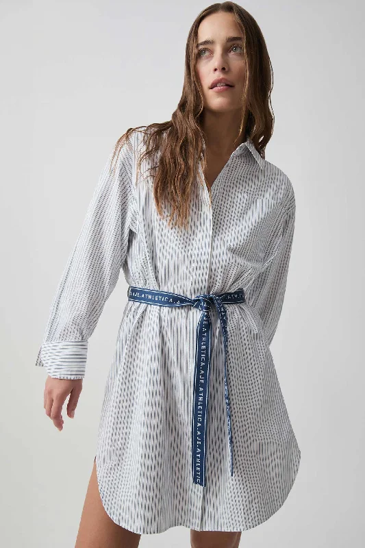 End Of Season Sale Belted Logo Shirt Dress 824 Romantic Detailing