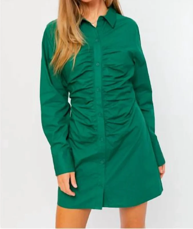 Trendy Styles Shirt Dress In Green Chic Allure