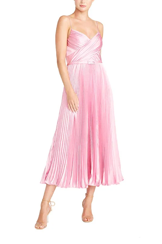 Huge Discounts This Week Sleeveless Satin Midi Dress In Garden Rose Boho - Chic Festival - Ready Style