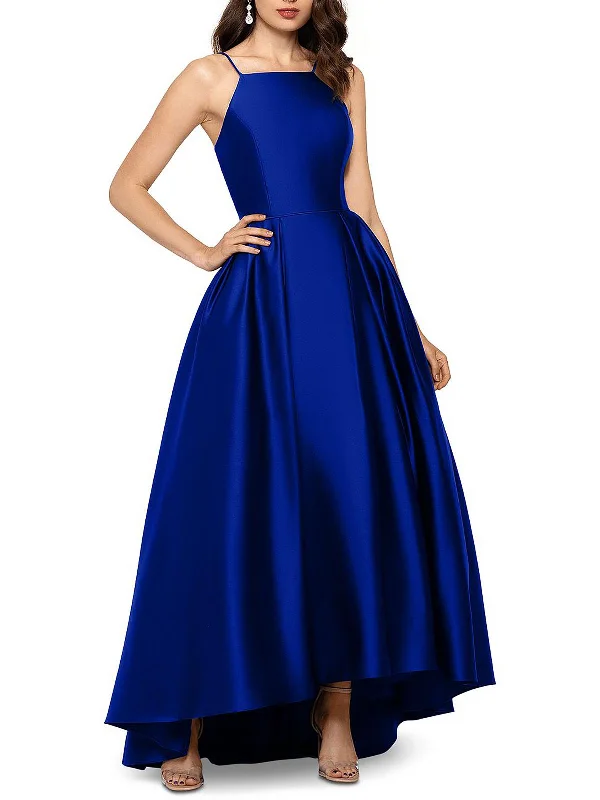 Forward Trendsetter Petites Womens Satin Maxi Evening Dress Save on Classic Elegant Styles