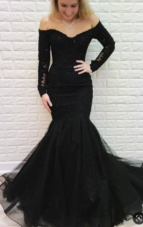 Special Offers Mermaid Off the Shoulder Long Sleeves Lace Prom Dress cg3964 Fashion-Forward Style