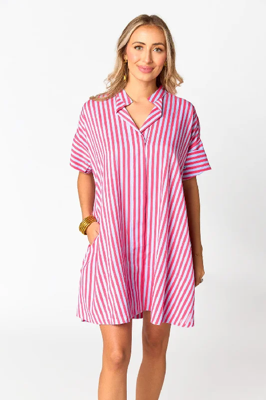 Unleash Your Style Stevie Shirt Dress - Lychee Classic Appeal