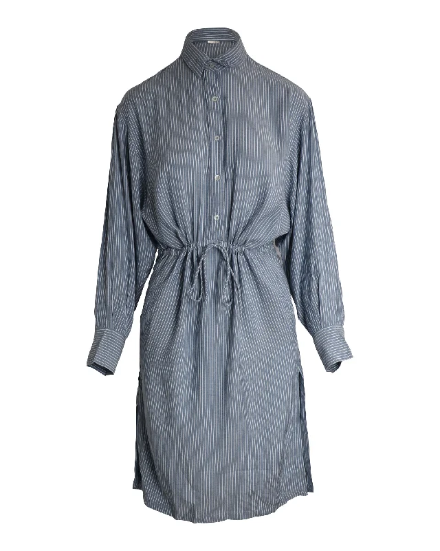 Embrace New Fashion IRO Striped Shirt Dress in Blue Modal Contemporary Elegance