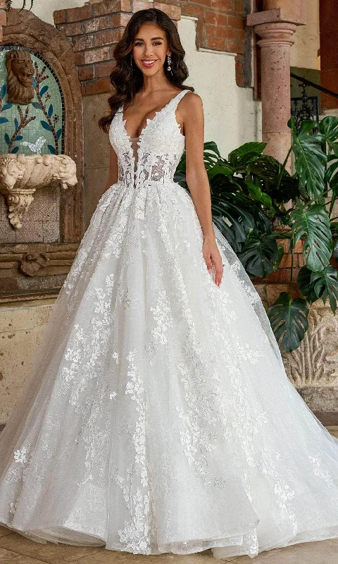 Affordable Trendy Fashion Rachel Allan Bridal RB5060 - Foliaged Lace A-Line Bridal Gown Romantic Date - Night Ensemble