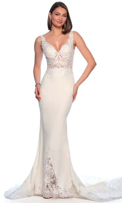 Luxury Casual Deals Dave & Johnny Bridal 10499 - Sleeveless Mermaid Bridal Gown Ethnic Cultural Event Wear