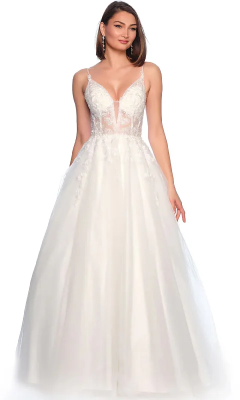 Urban Style Promotions Dave & Johnny Bridal 11834 - Embroidered Tulle Bridal Gown Classic Timeless Elegant Style