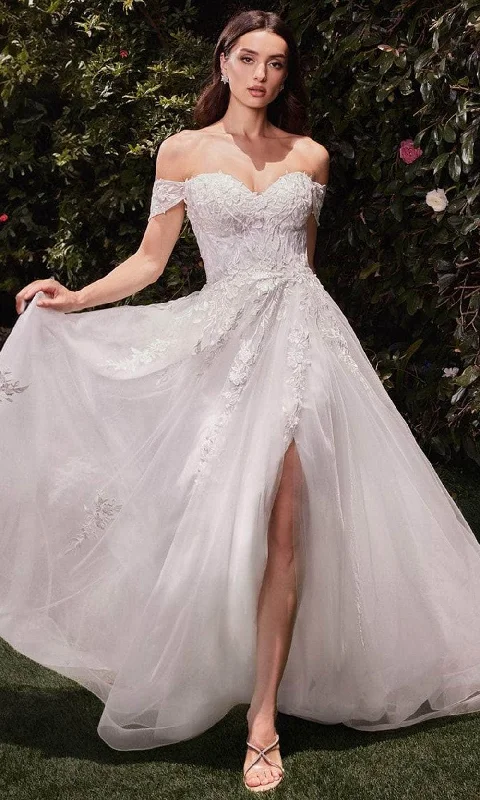 Chic & Modern Sales Ladivine Bridal C159W - Embroidered Off-Shoulder Bridal Dress Summer Fashion