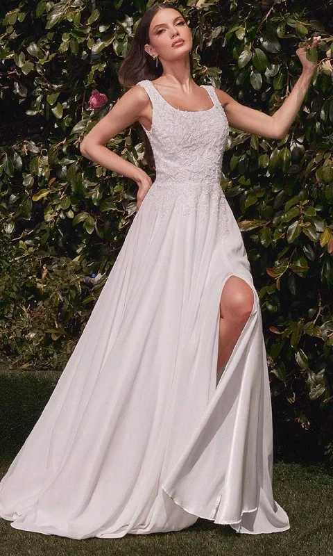 Refined Fashion Sale Ladivine Bridal CDS503W - Cape Scoop Bridal Dress Effortless Comfort